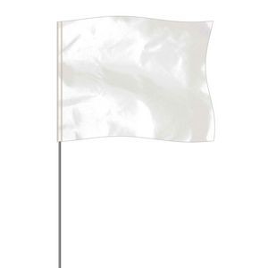 White 4" x 5" Marker Flag on a 21" Wire