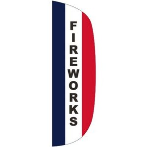 "FIREWORKS" 3' x 10' Message Flutter Flag