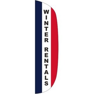 "WINTER RENTALS" 3' x 15' Message Flutter Flag