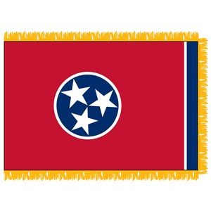 Tennessee 3' x 5' Indoor Nylon Flag w/ Pole Sleeve & Fringe