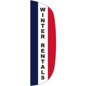 "WINTER RENTALS" 3' x 10' Message Flutter Flag