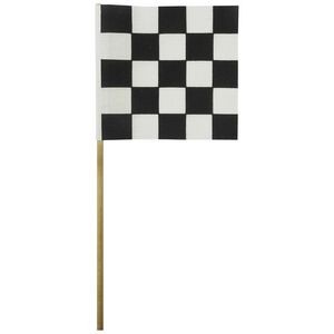 Checkered 4" x 4" Staff Mounted Muslin Flag