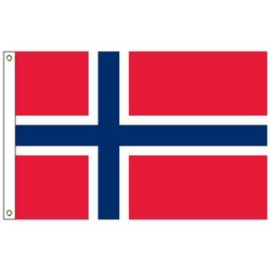 Norway 3' x 5' Outdoor Nylon Flag w/ Heading & Grommets