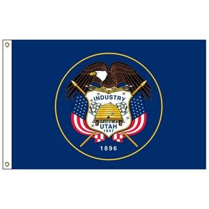 Utah 4' x 6' 2-ply Polyester Flag w/ Heading & Grommets