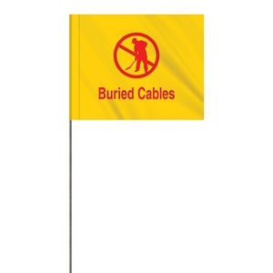 1-Color 4" x 5" Custom Vinyl Marking Flag with 36" Wire