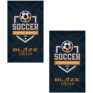 3' x 5' Double Sided Embroidered Banner with Pole Sleeve