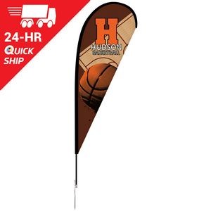 24 - Hour 6' Single Reverse Teardrop Banner w/Hardware Set