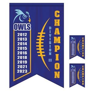 4' x 6' Championship Banner Double Sided Dove Tail Cut