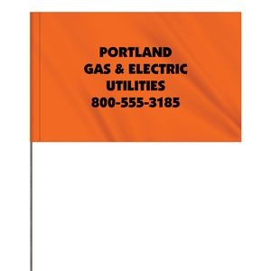 1-Color 5" x 8" Custom Vinyl Marking Flag with 30" Wire
