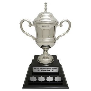 Nickel Plated Glasgow Cup - Black Base, Award Trophy, 18"