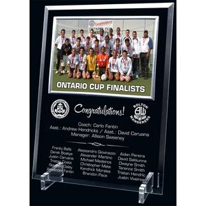 Glass Picture Frame, Award Trophy, 7"x11