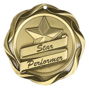 Fusion Medal - Star Medal - Performer Antique Silver Award Trophy, 