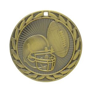 Iron Sculptured Medal - Football - Antique Silver, Award Trophy, 