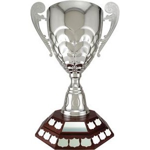 Bianchi Cup - Genuine Walnut Base-Silver, Award Trophy, 2"