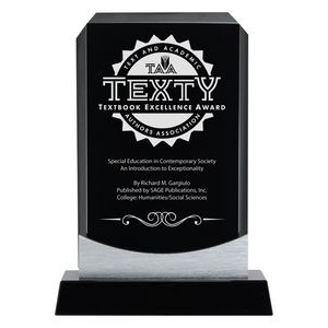 Yukon Black Glass & Crystal Base, Award Trophy, 8