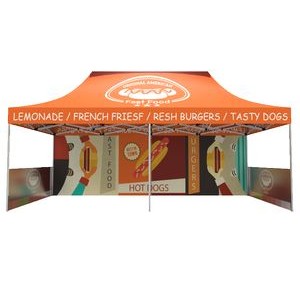 10x20 Canopy Full Package B2 with Double Sided Full Wall & Half Walls