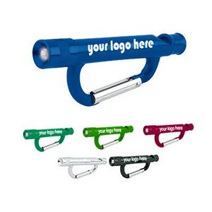 Carabiner w/LED and Loud Safety Whistle.