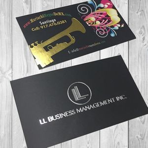 16 Point Silk Laminated & Foil Stamped Business Card w/1 Side Print
