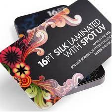 16 Point Silk Laminated & Spot UV Business Card w/Round Corners