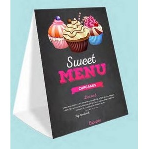 100 Lb. Gloss Cover Full Color Table Tent w/Die Cut & Scoring (4"x6")