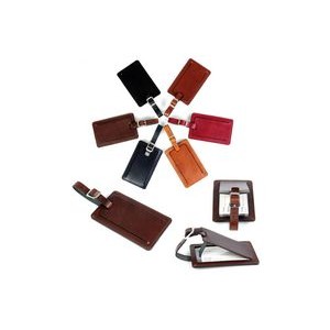 Borlino Leather Luggage Tag - Contemporary Onyx