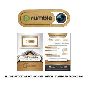 Sliding Wood Eco-Friendly Webcam Cover with Standard Packaging