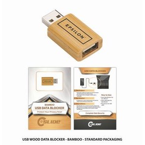 Wood USB Data Blocker with Standard Packaging