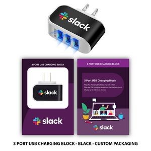3 Port USB Charger with Custom Packaging