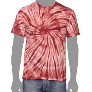 Vat Spiral Tie-Dye T-Shirt (Crimson Red)