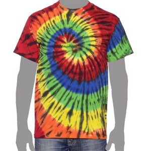 Rainbow Spiral with Black Tie-Dye T-Shirt