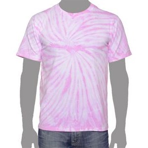 Vat Spiral Tie-Dye T-Shirt (Light Pink)