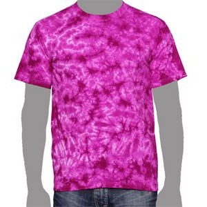 Vat Crinkle Tie-Dye T-Shirt (Fuchsia Pink)