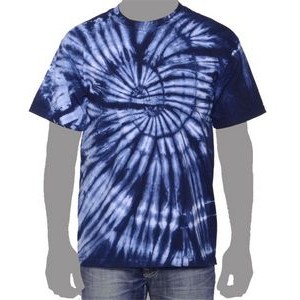 Vat Spiral Tie-Dye T-Shirt (Navy Blue)