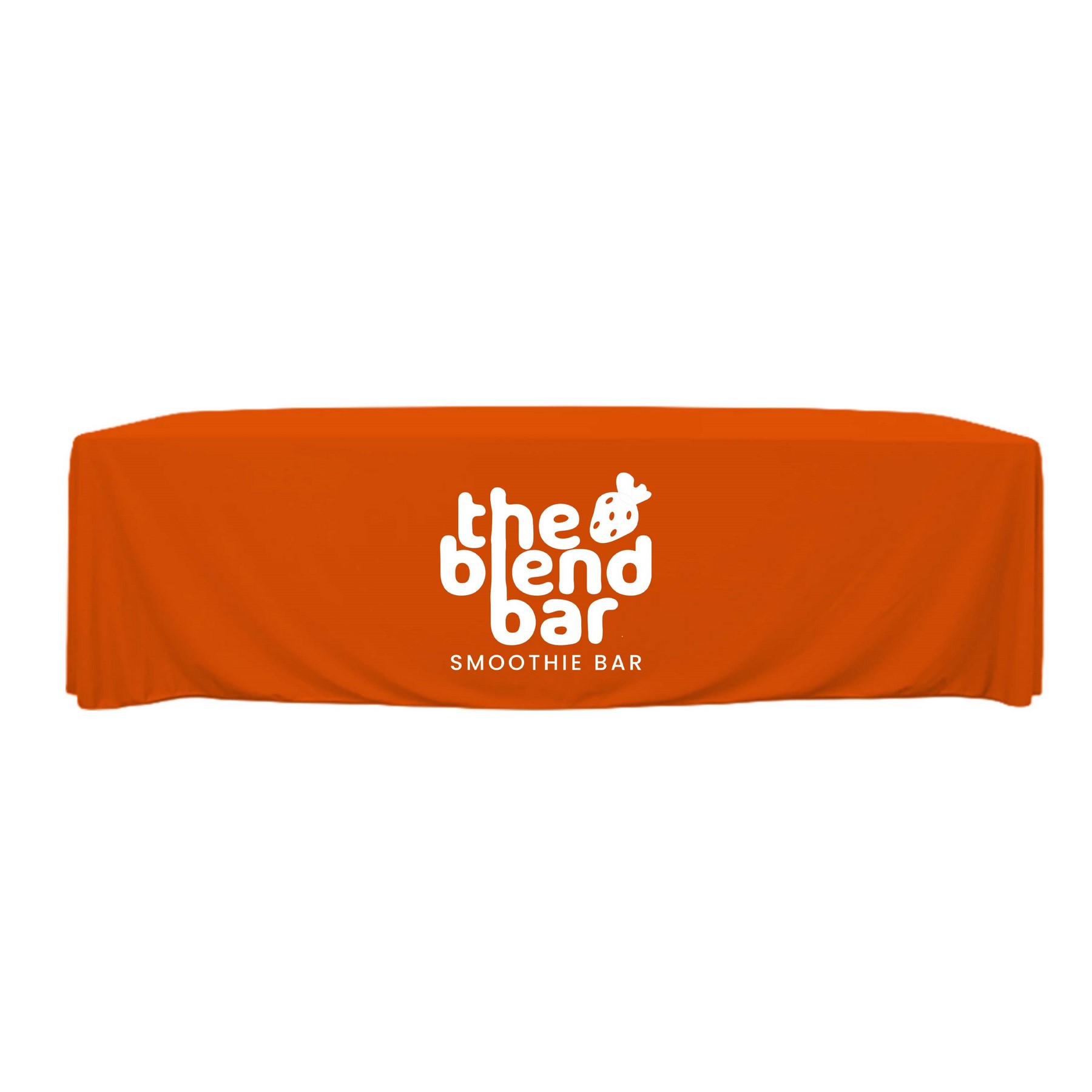 8' Standard PolyPoplin™ Throw Style Table Cover w/One Color Logo (96"x30"x29") - Tablecloths