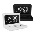 Digital Alarm Clock with Wireless Charging, Night Light, LED Display, USB Charger Ports, LED Screen