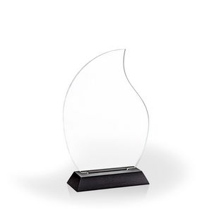 Flame Award with Black Wood Base, Large - UV Print