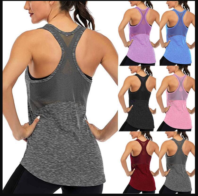 Breathable Mesh Racerback Workout Tank Top - Tank Tops, Shirts