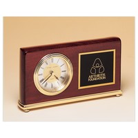 Rosewood Piano Finish Clock, Brass Base - Clocks, Awards