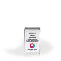 Alexis Clear Crystal Column, Small - UV Printed