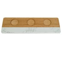 Marble & Bamboo Hybrid Tasting Flight Tray - Trays, Tasting Boards