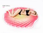 63 x 63" Pink Shell Shape Custom Shape Towel Soft Microfiber Beach Towels - One Side Printing