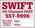 Clear Static Stick Service Clings (On a Roll) Left "Next Service Due" (2 1/2"x 2")