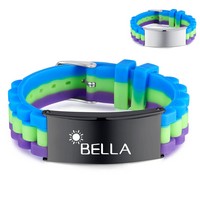 Silicone stainless steel multi-color bracelet - Wristbands