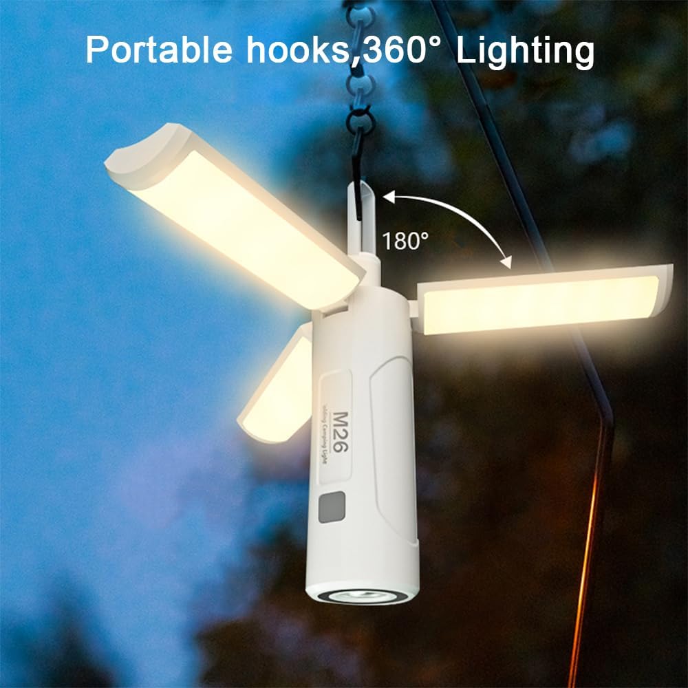 Foldable 2-in-1 LED Camping Lantern & Flashlight - 750 Lumen Rechargeable - Lanterns, Lighters
