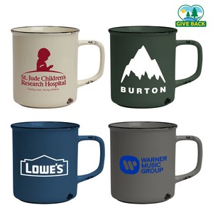 Distressed Stoneware 17oz Camp Mug