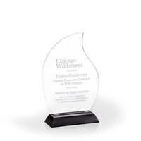Flame Award with Black Wood Base, Large - Engraved