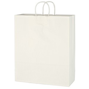 Kraft Paper White Shopping Bag - 16" X 19"