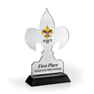 Fleur De Lis Award with Black Wood Base - UV Print