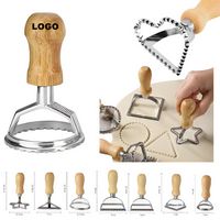 Zinc Alloy DIY Pasta Press & Biscuit Mold w/Wooden Handle & Fluted Edge - Knives, Tools
