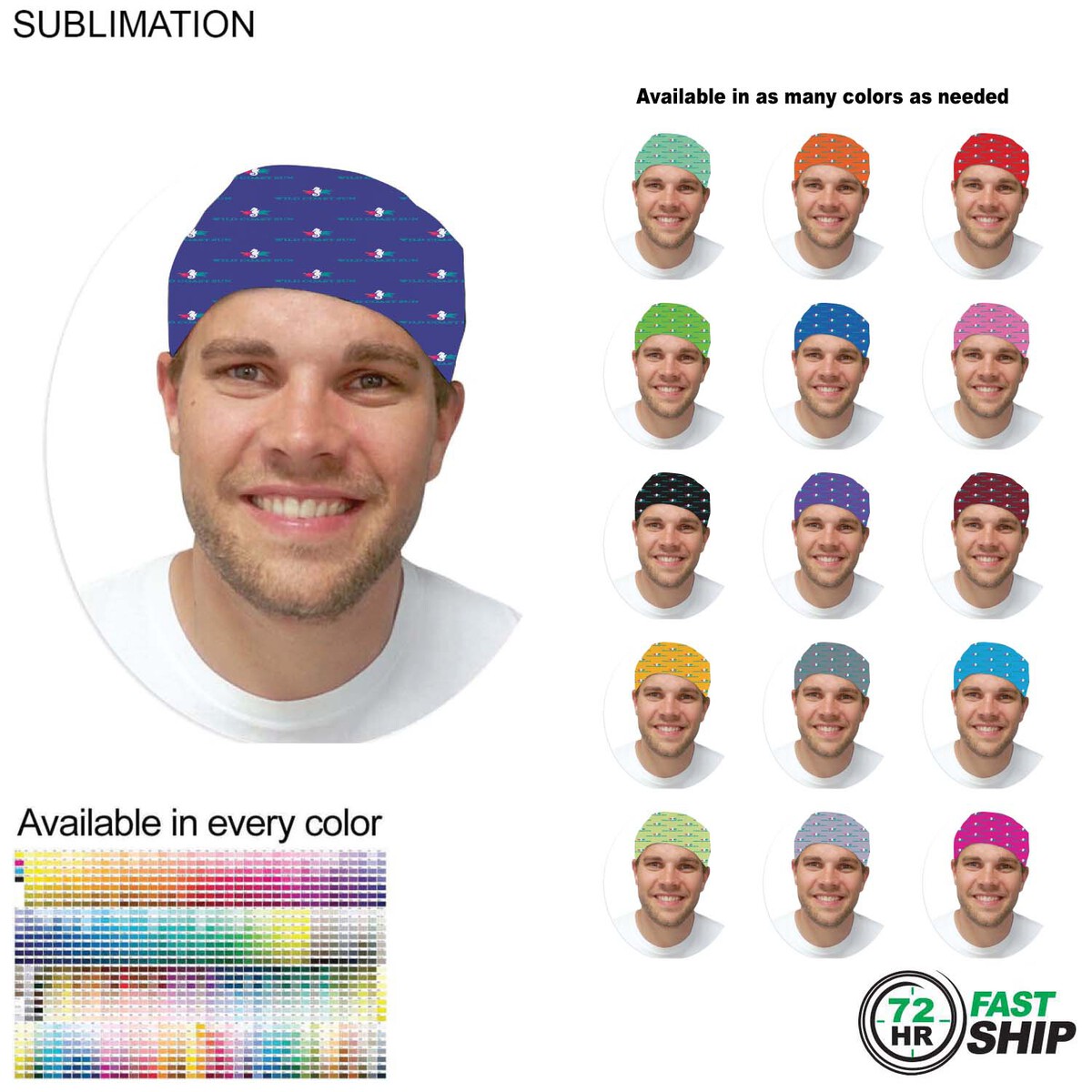 72 Hr Fast Ship - Team Building Sublimated Multifunction Tubular Headwear (Fandanna Bandana) - Masks
